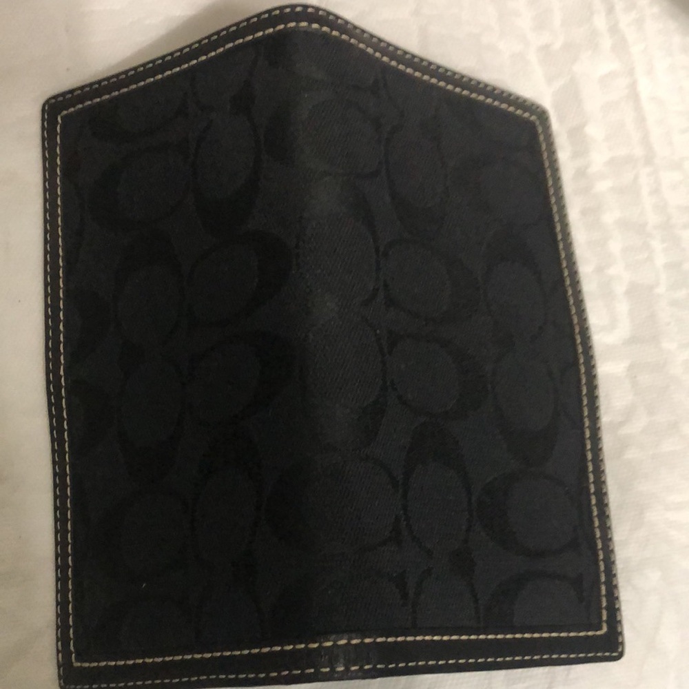 Coach Signature Jacquard Check Book Holder EUC - Picture 6 of 6